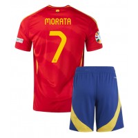 Camisa de time de futebol Espanha Alvaro Morata #7 Replicas 1º Equipamento Infantil Europeu 2024 Manga Curta (+ Calças curtas)